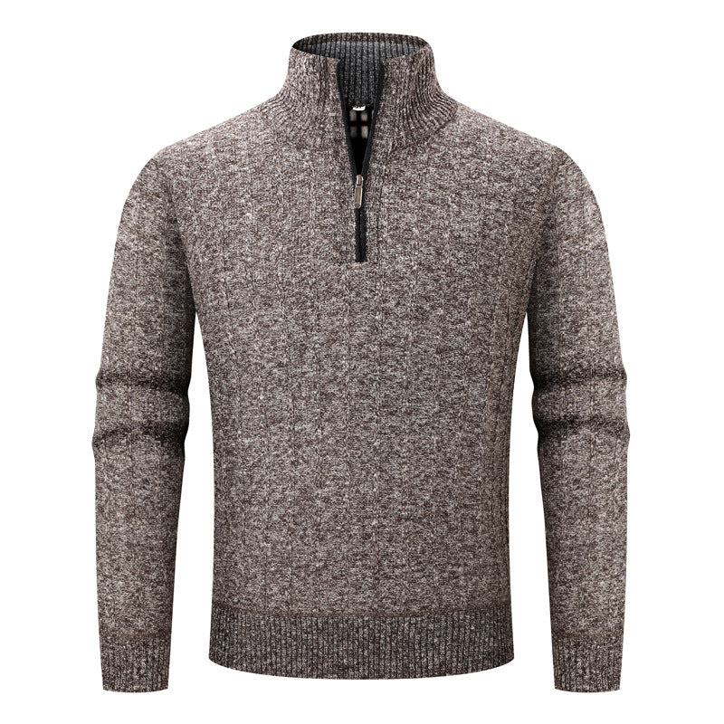 Ribstrikket Trøje med lynlås