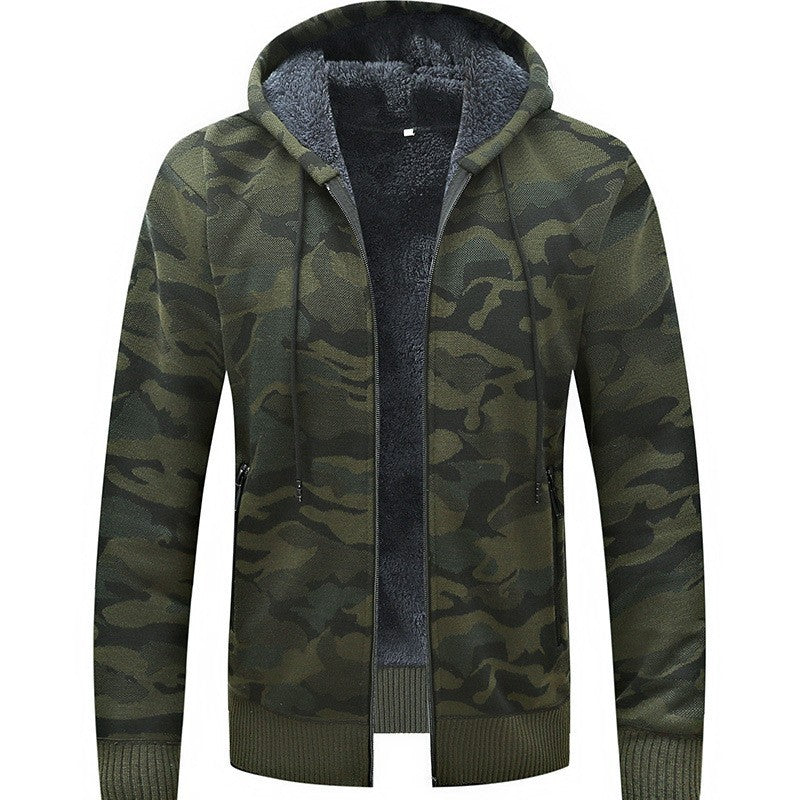 Strikjakke med camouflage